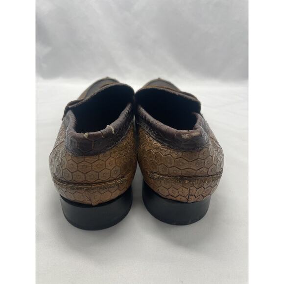 Cerruti Bespoke Leather Italy‎ Hexagon Pattern Loafers Dress Shoes Men’s 10.5 main image 11